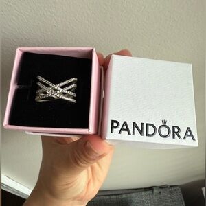 Pandora Silver Cosmic Lines Ring